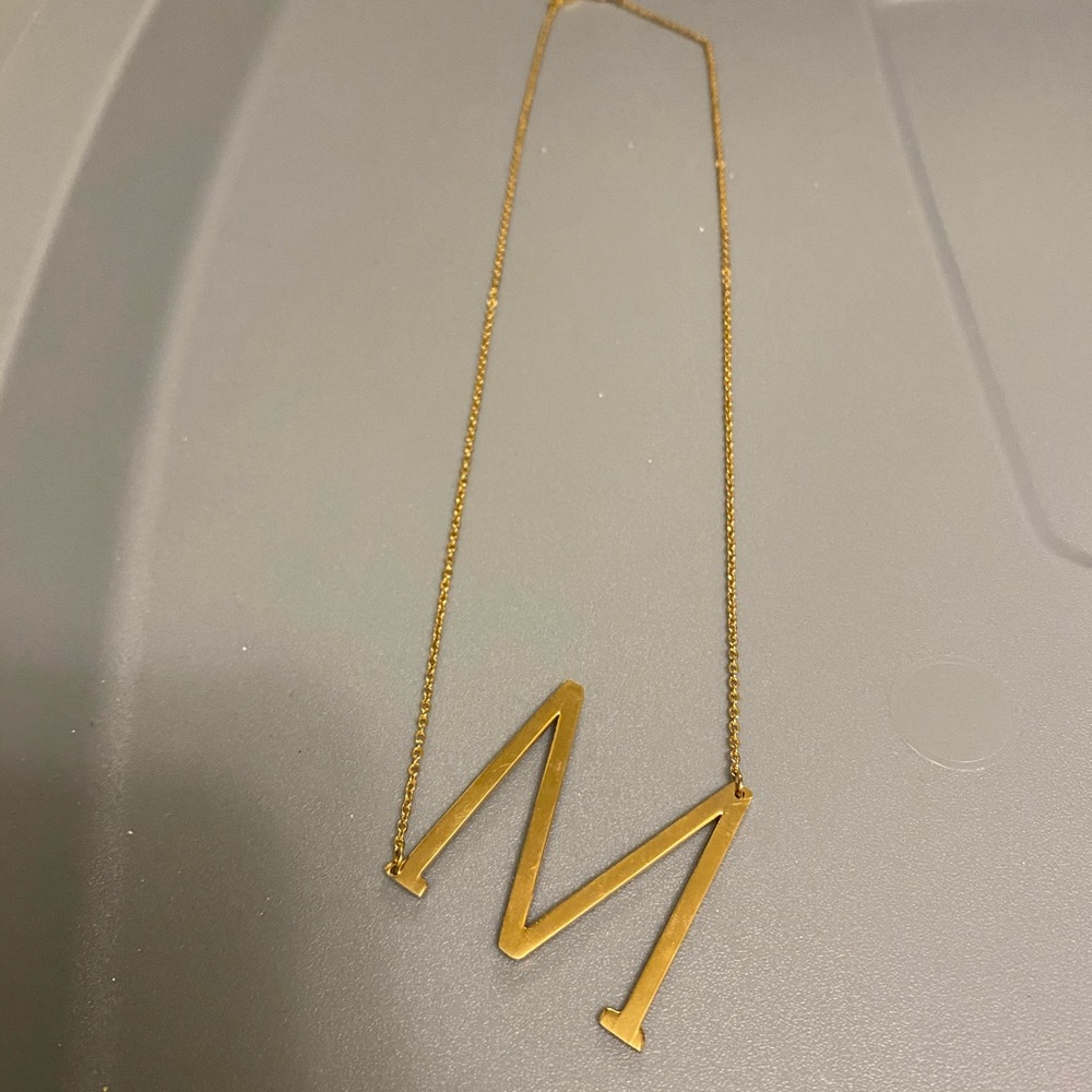 Oversized Monogram Necklace Gold M